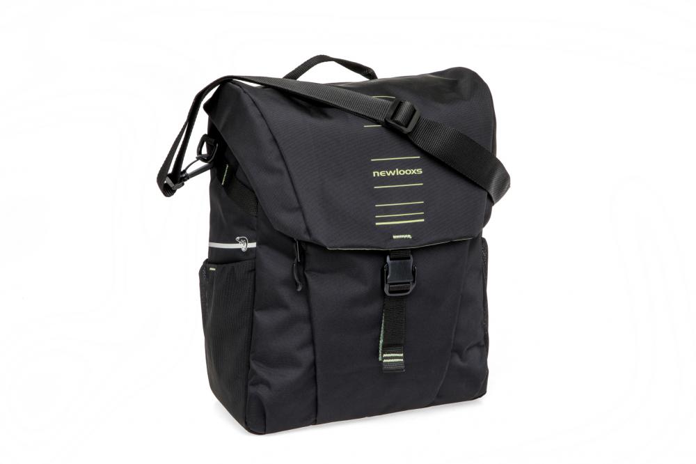 New Looxs Radtasche Vigo Single Black Green 18L Black - sportliche Einzeltasche für Alltag & Tour