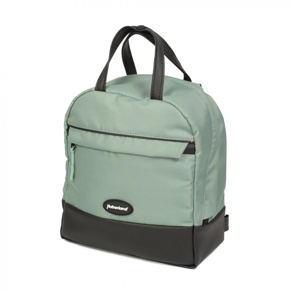 Haberland Rucksack-Lenkertasche Bella salbei/sw - flexible Lenkertasche & Rucksack in moderner Ausführung