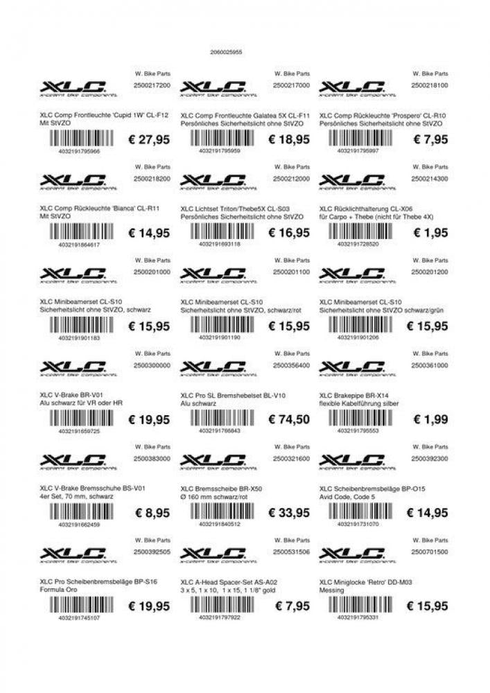 XLC Etiketten A4 40x60mm - 25 Seiten selbstklebende Adressaufkleber für Fahrradteile - Unbekannt