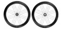Schwarzer Bora WTO DB 60 C23 2WF Laufradsatz für SRAM XDR, zwei aerodynamische Rennrad-Laufräder.