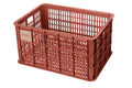 Basil Crate L Fahrradkiste terra red, robuste Kunststoffbox für Gepäckträger, 40L Volumen, mit Basil Logo.