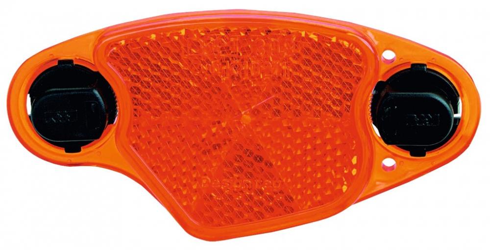 Busch&Müller orange Fahrrad-Reflektor (Frontstrahler) mit Befestigung, StVZO-geprüft, aus Reflektor-Set.