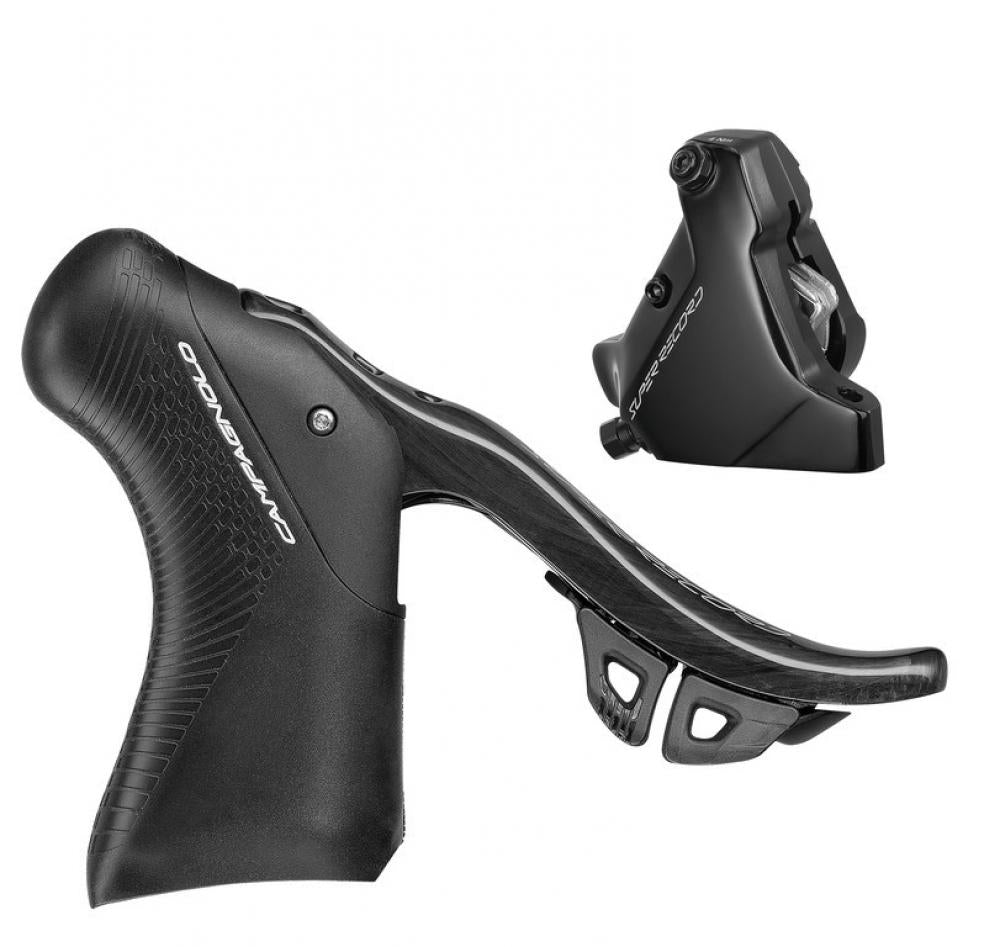 Campagnolo Super Record 12s WRL rechter Schalt-Bremshebel 12-fach mit 160mm HR-Zange in Schwarz.