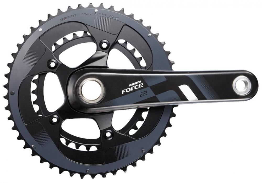 SRAM Force 22 Kurbelsatz 165 mm GXP 53-39T - steife Rennradkurbel für präzise Schaltperformance