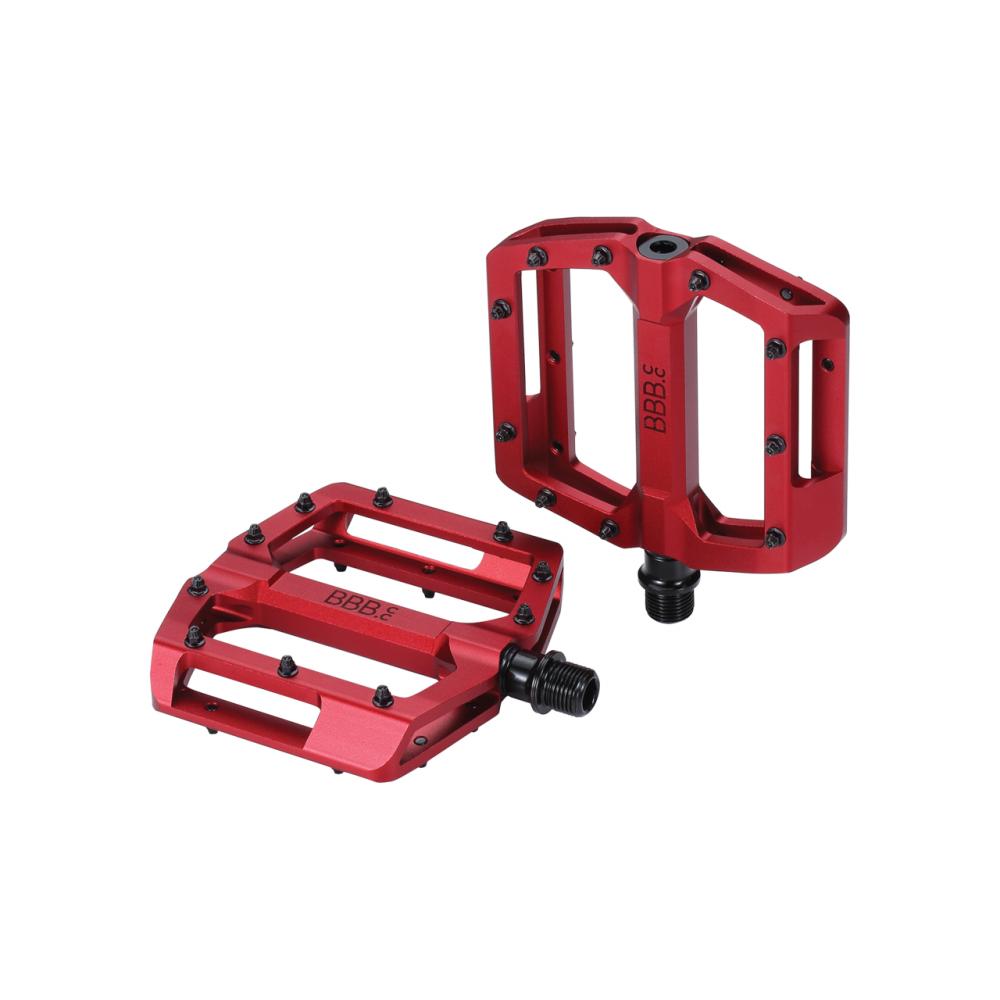 BBB Cycling BBB pedale Enigma 100 x 100mm rot - leichtes Aluminium-Plattformpedal