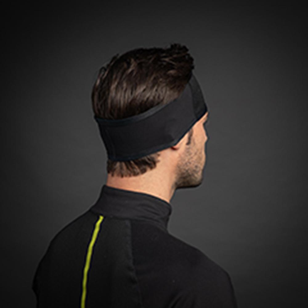 CHIBA Windstopper Stirnband - L/XL, schwarz, Thermofleece, winddicht, reflektierendes Logo