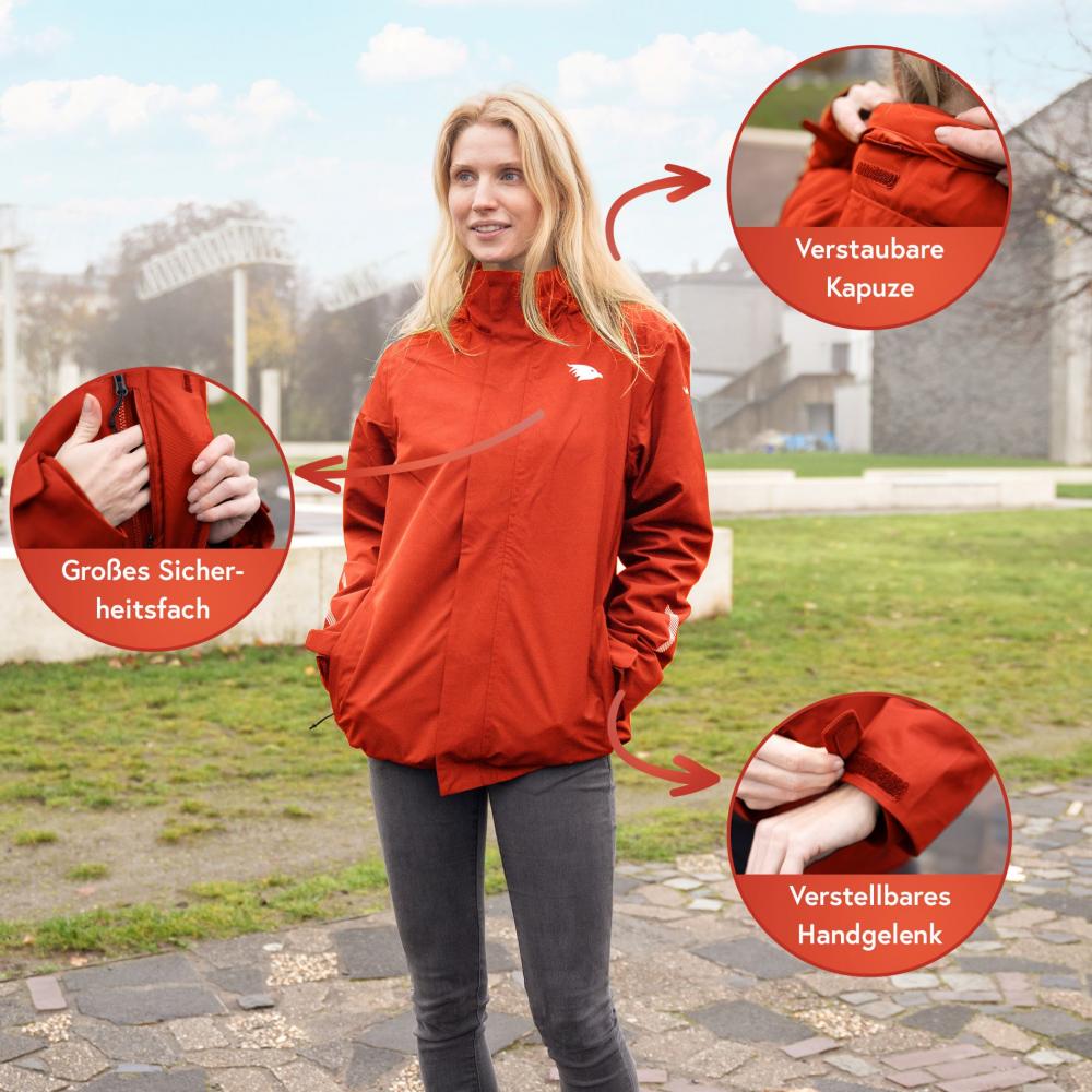 Valkental Damenjacke 3in1 Smart Jacket wasserdichte Jacke mit Fleece Zipp-In M rot
