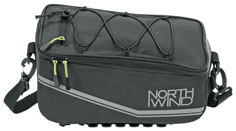 Northwind Smartbag Pure Fahrradtasche 6 Liter schwarz, MonkeyLoad-T kompatibel, wasserdicht, mit Regenhülle, Reflexelementen, Innenfächern und robuster Verarbeitung.