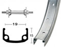 Roland Laufrad Vorderrad 12\" 1/2x1,75 Zoll 203-19 Stahl silber Festachse 16-Loch Alu-Kastenfelge silber matt Zinkspeichen