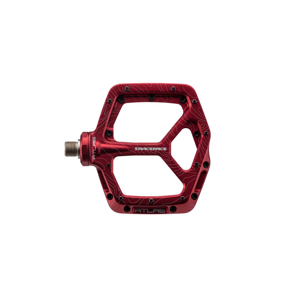 Race Face Atlas Plattform-Pedal, red - robustes Flat Pedal für aggressive Trail- und Gravity-Fahrer