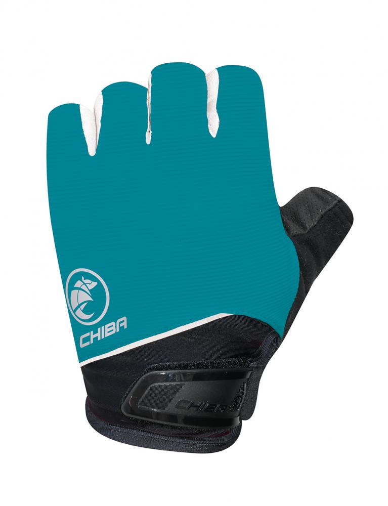 CHIBA BioXCell Lady Radhandschuhe in Petrol, Kurzfinger-Fahrradhandschuhe für Damen mit Gelpolsterung.