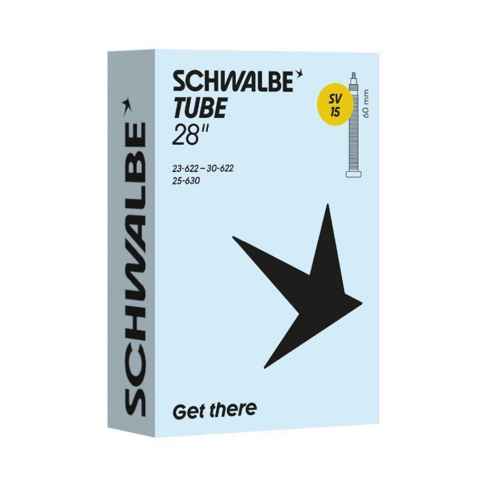 Schwalbe SV15 Fahrradschlauch 28 Zoll (23/30-622/630) Sclaverandventil 60mm - Rennrad Schlauch Premium