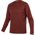 Endura SingleTrack Fleece Langarmshirt XL brick red - wärmendes Netzfleece, atmungsaktiv & isolierend mit Rücktasche