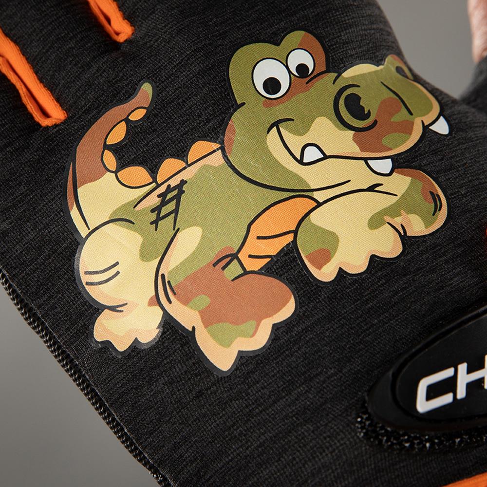 CHIBA Cool Kids - Kinder Fahrradhandschuhe M Crocodile, Griptec-Innenhand, waschbar