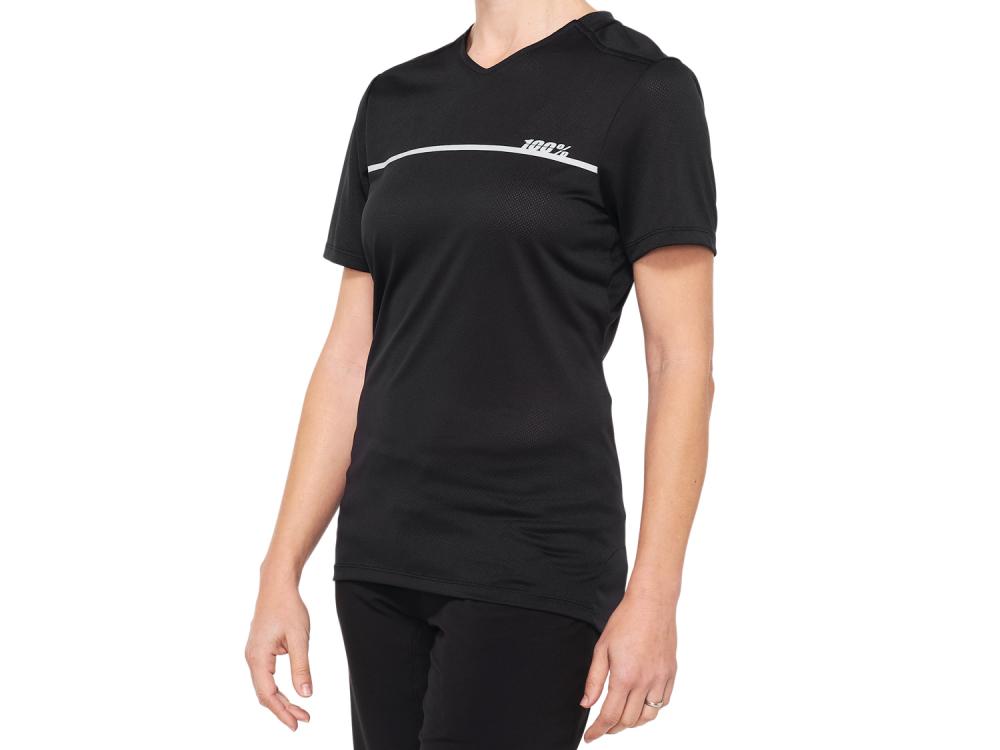 100% Ridecamp Womens Short Sleeve Jersey L black/grey - atmungsaktives MTB-Trikot für lange Trail-Tage