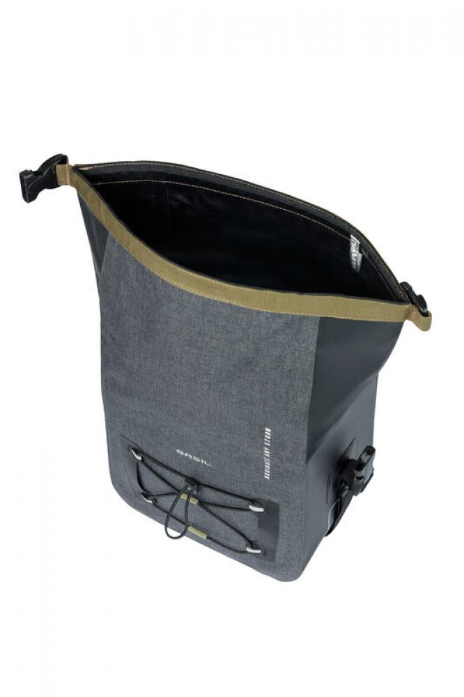 Basil Lenkertasche Navigator Storm KF schwarz 11 Liter - Wasserdichte Fahrradtasche mit KlickFix-System - City-Tasche