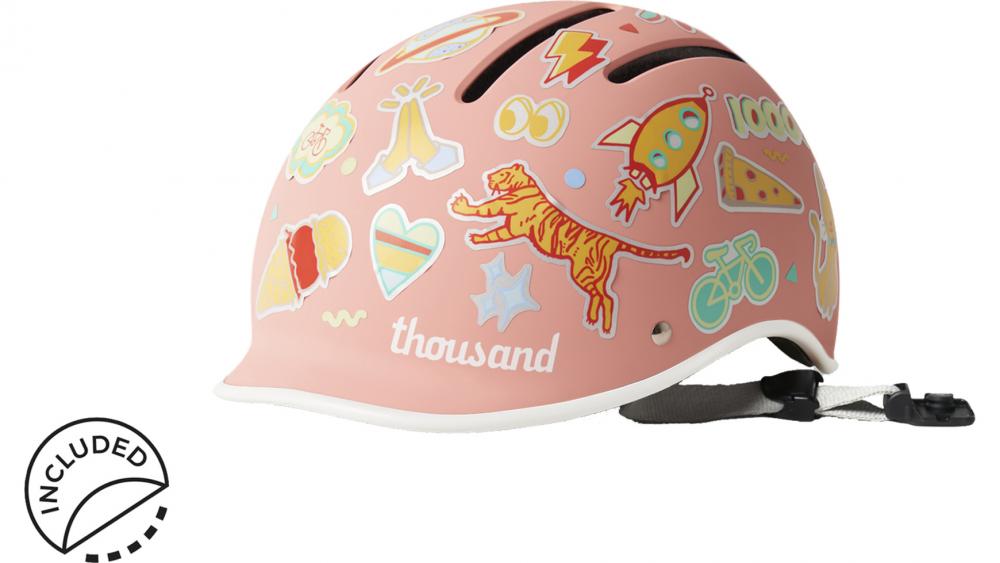 Thousand JR Kinderfahrradhelm Power Pink XS 49-53 cm - ABS-Hartschale mit EPS-Innenschale, verstellbares Einstellsystem, 6 Belüftungsöffnungen