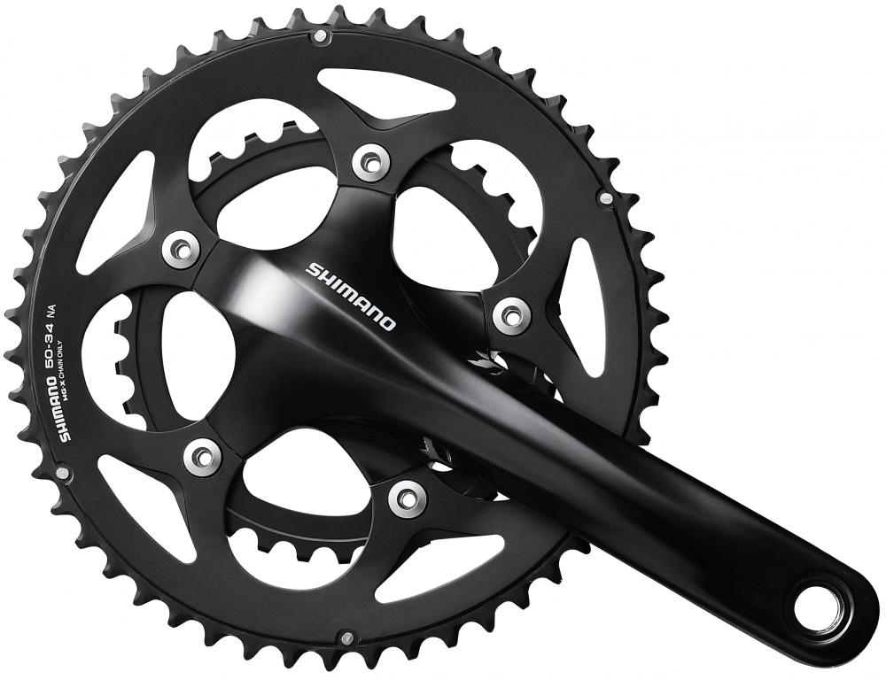 SHIMANO Kurbelgarnitur FC-RS400 10-fach, 170 mm, 50-34 Zähne, 34 Zähne, Schwarz