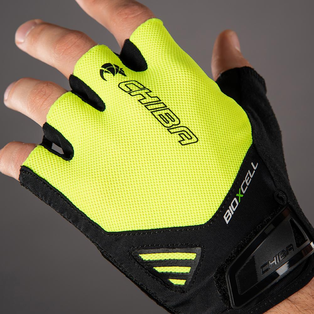 CHIBA BioXCell Air - Radhandschuhe neongelb, Größe L, mit BioXCell-Polsterung