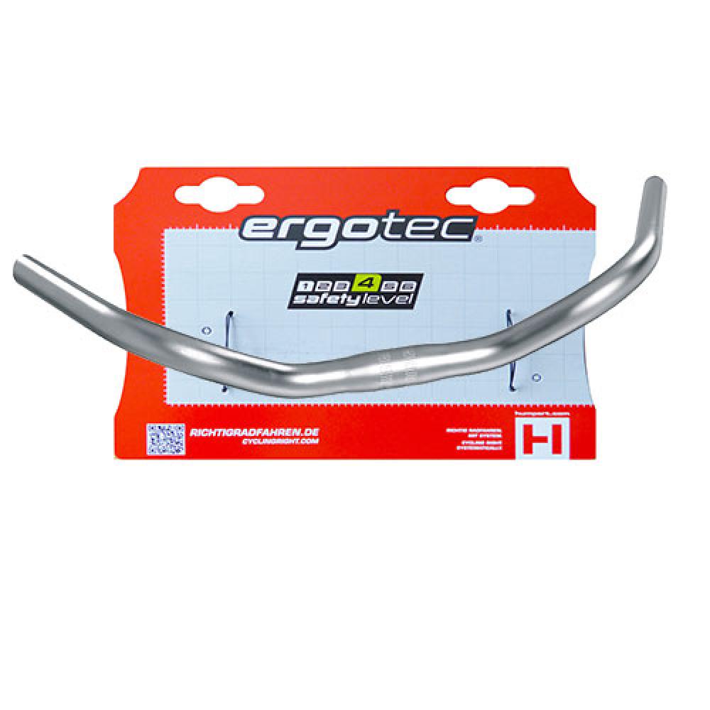 Ergotec Lenker Bügel NSU Ø 25,4 mm 550 mm Höhe 40 mm 67° silber Sicherheitslevel 4