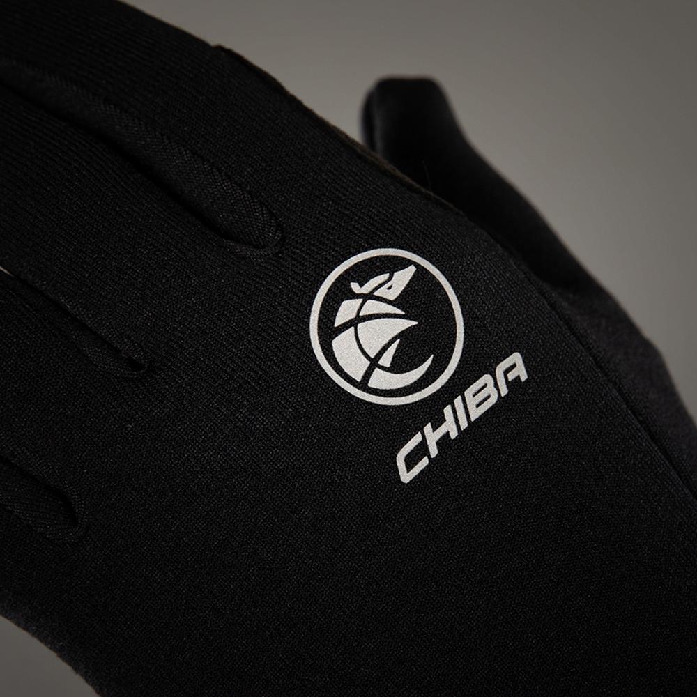CHIBA Polarfleece Handschuhe - schwarz, Größe M, Touchfunktion