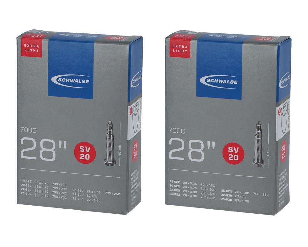 Schwalbe 2x Schlauch SV20 extra leicht (18/25-622/630) - 28 Zoll