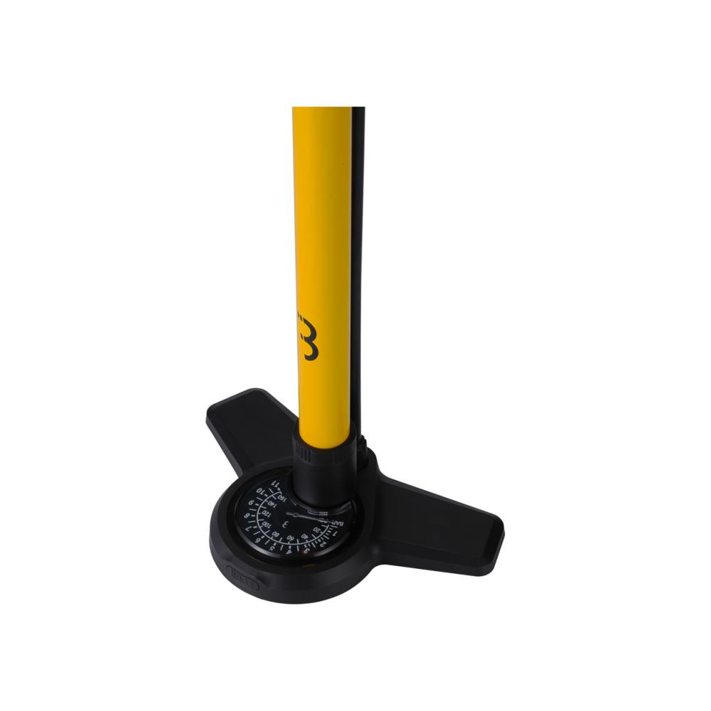 BBB Cycling BBB Standpumpe Air Boost composite One Size Gelb - kraftvolles Aufpumpen mit Präzisionsmanometer