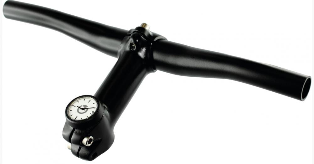 by.schulz Ahead Clock Steuerrohrkappe Schwarz aus Aluminium mit integrierter Uhr für das Fahrrad.