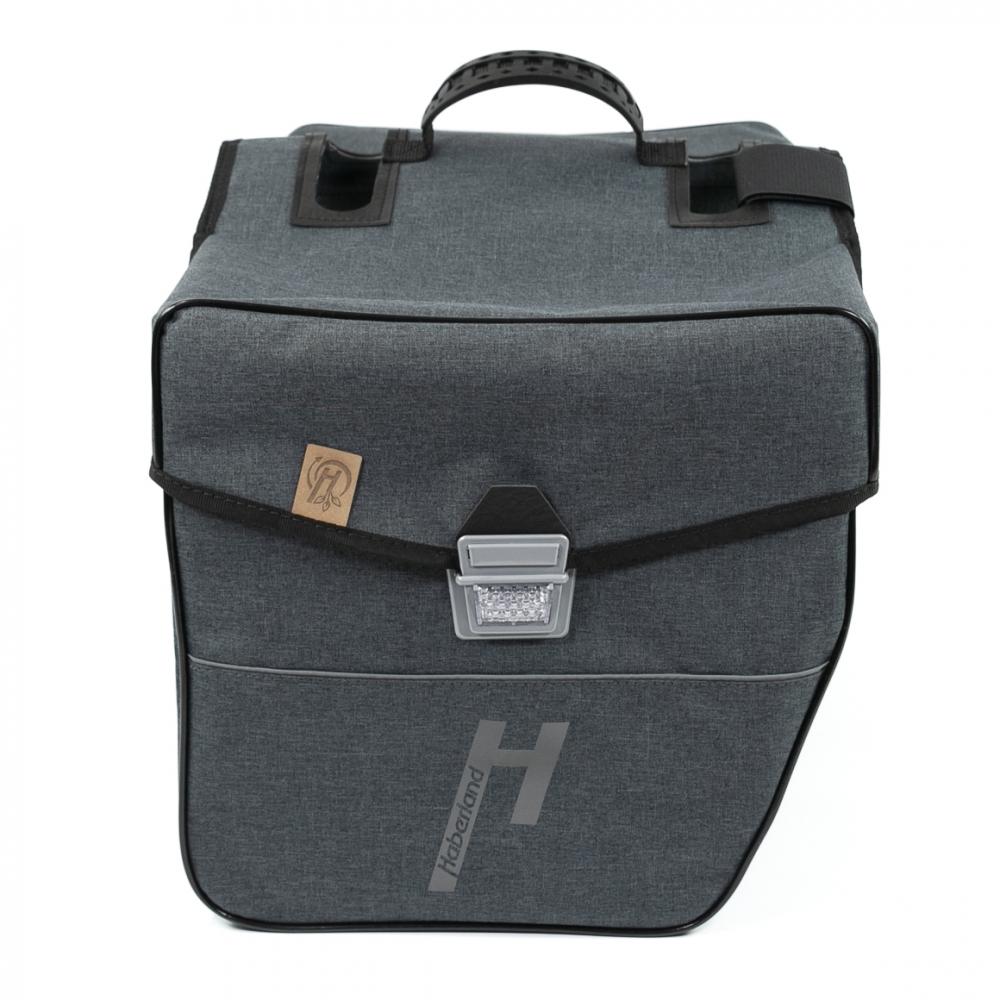 Haberland Doppeltasche 31l eMotion 4 nature anthrazit/reflex - nachhaltige Fahrrad-Gepäcklösung