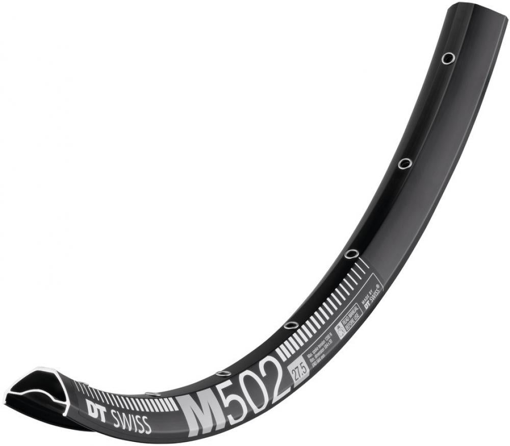 DT Swiss M 502 27,5" 28 Loch Felge in Schwarz, robuste Trail- und Enduro-Felge.