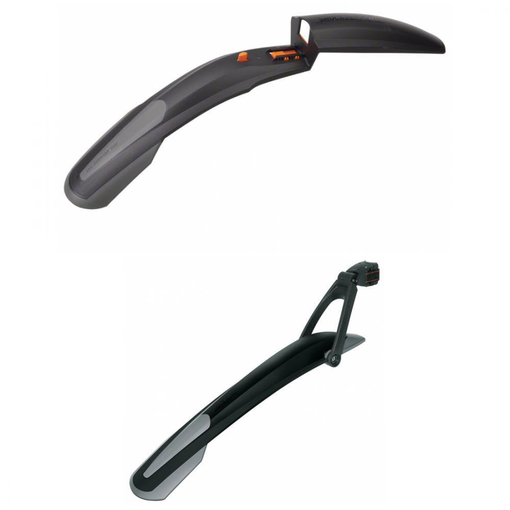SKS Fahrrad Schutzblech Set Shockblade X-Blade 28/29 Zoll vorne hinten, schwarz grau