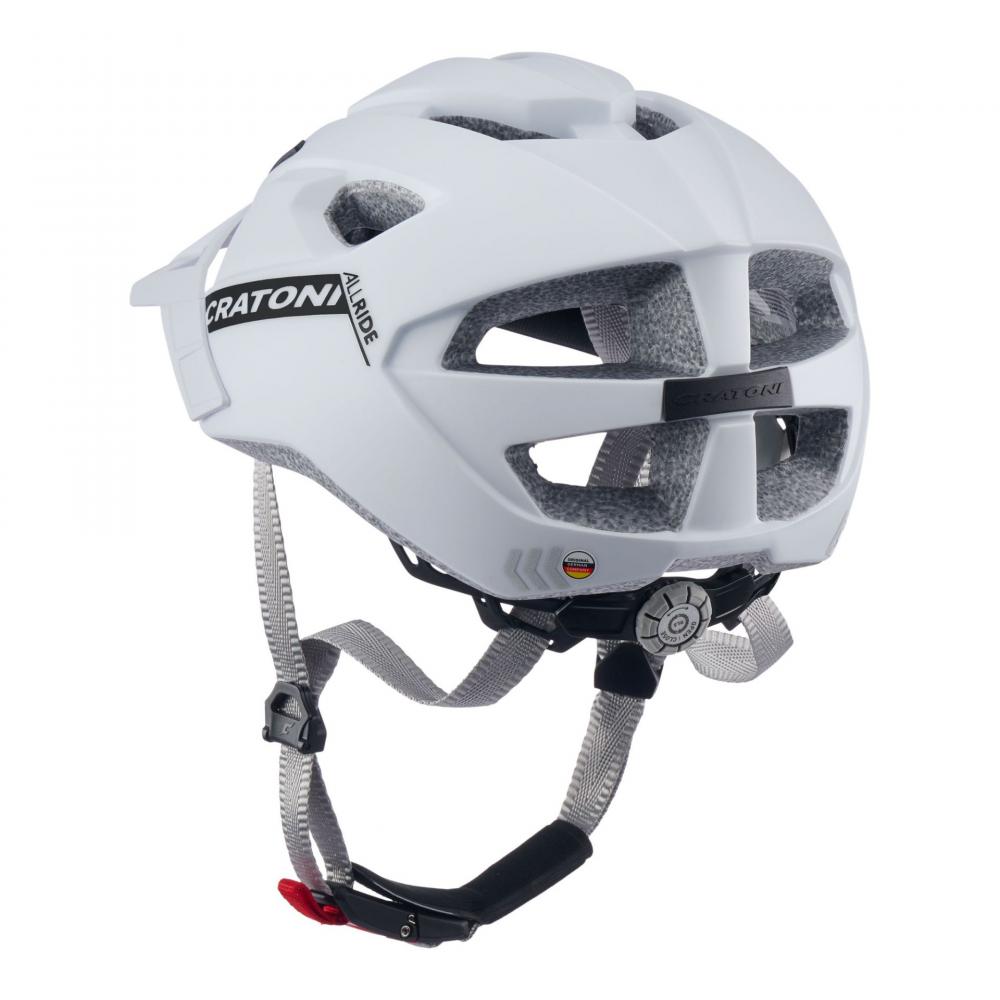 CRATONI AllRide MTB-Fahrradhelm - UNI 53-59 cm, White Matt, Inmold, 15 Ventilationsöffnungen, RLS 360°, Air Channel, Visier, Reflektoren, CE EN 1078