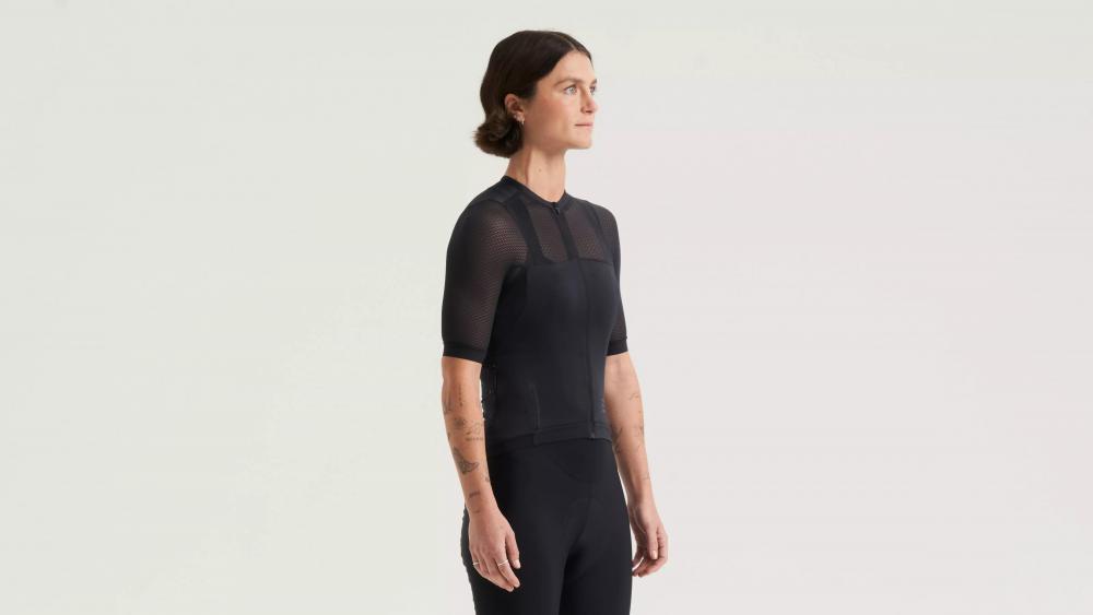 PRIME LT JERSEY SS WMN BLK M - Leichtes Damen Kurzarm Trikot Schwarz Größe M
