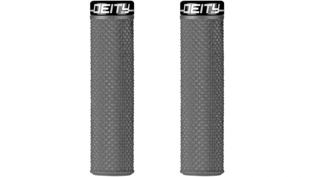 Deity Supracush Lenkergriffe grau, 34 mm Ø, TRC+ Gummi, ultraweich, starker Grip, Vibrationsdämpfung, für MTB & Downhill