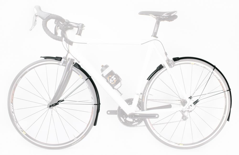 SKS Raceblade Long Schutzblechset schwarz am Rennrad montiert, 28 Zoll, für 20-25mm Reifenbreite.