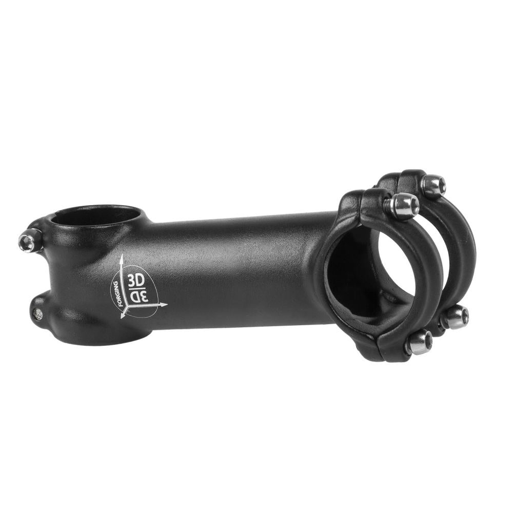 M-WAVE Astem 3D Ahead Vorbau schwarz 90 mm - Aluminium 3D geschmiedet, 119 g, 1 1/8" Gabelschaft, Ø31,8 mm Lenkerklemmung, Winkel 7°, hohe Stabilität