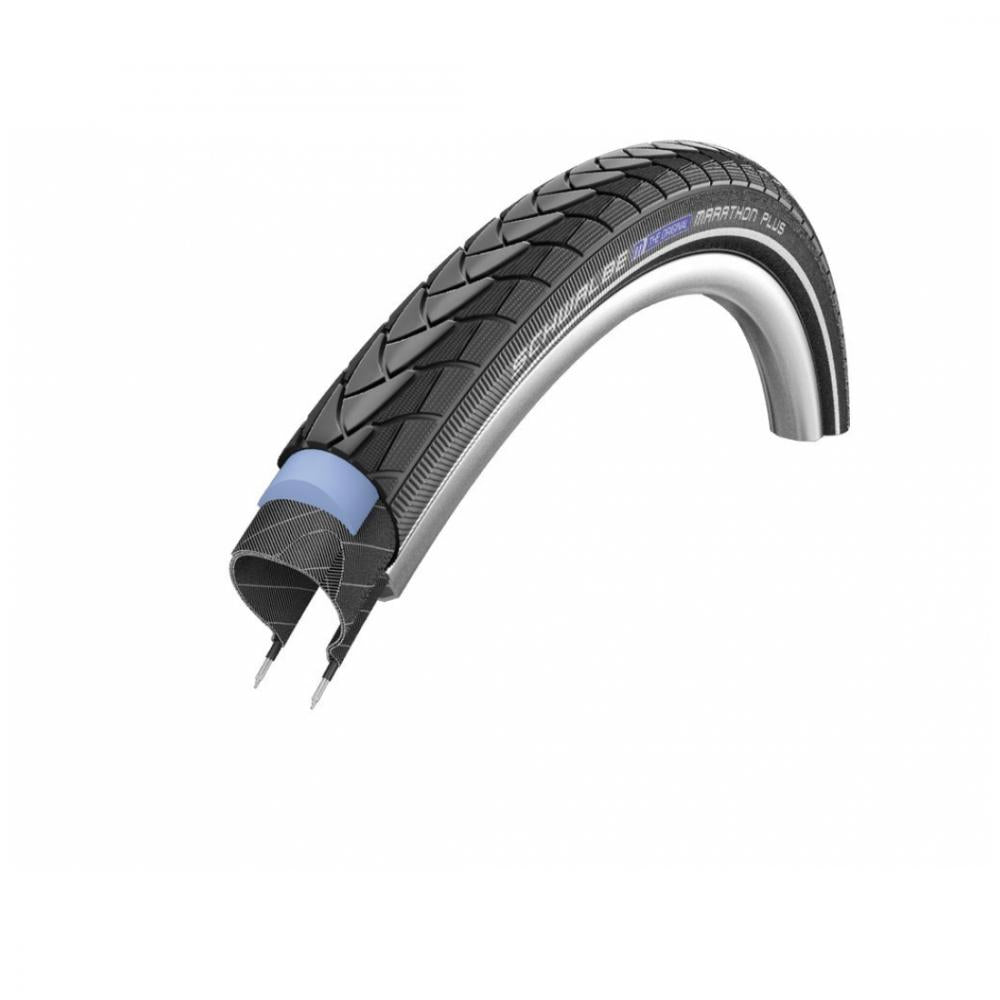 Schwalbe Marathon Plus Drahtreifen 26x1.75 Zoll, Querschnitt mit SmartGuard Pannenschutz.