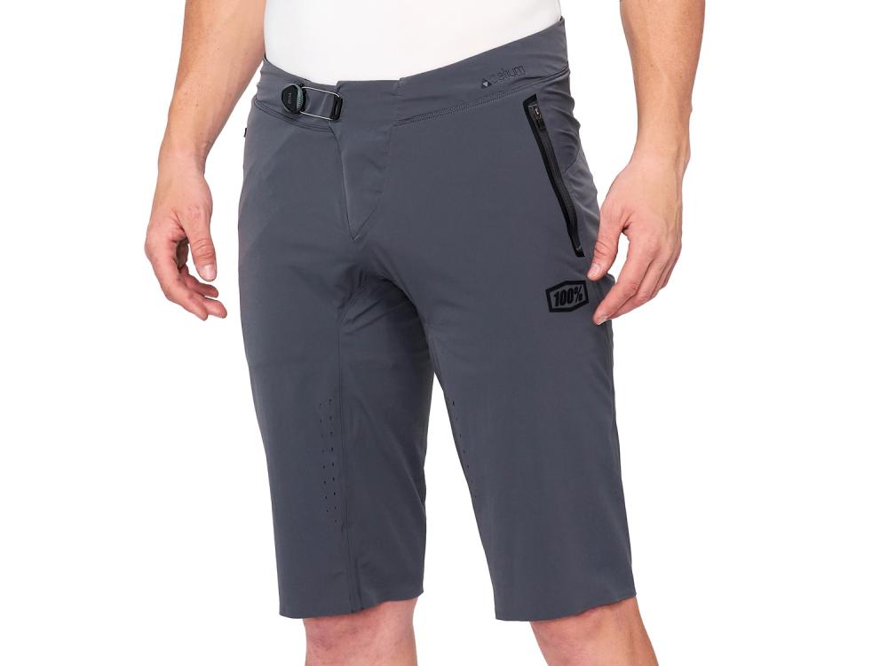 100% Celium Shorts 34" charcoal - ultraleichte All-Mountain Bikehose mit 4-Wege-Stretch