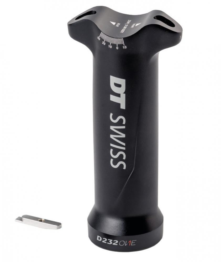 DT SWISS Slider Tube Kit D232 ONE für absenkbare Sattelstütze, schwarz, mit Skala und losem Metallteil.