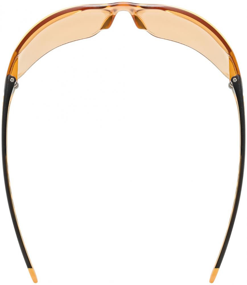 Uvex Equate Sportbrille smoke-orange mit orangefarbenen Gläsern, 100% UV-Schutz, verstellbare Softbügel und Soft-Nasenpads für optimalen Tragekomfort