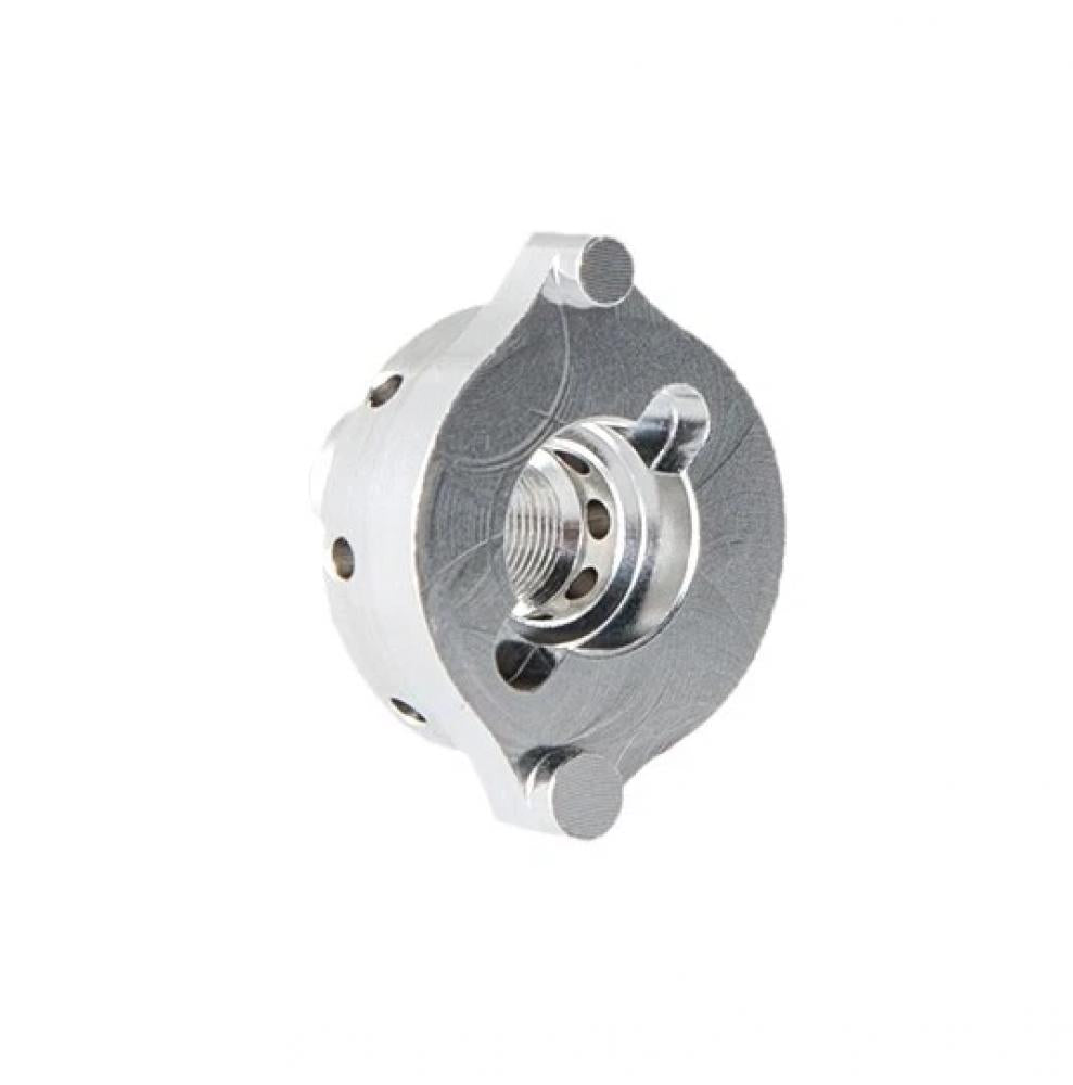 Silberner FOX FIT4 Gabel-Lockout Selector für MTB-Federgabeln, ein präzises Ersatzteil mit Gewinde und Bohrungen.