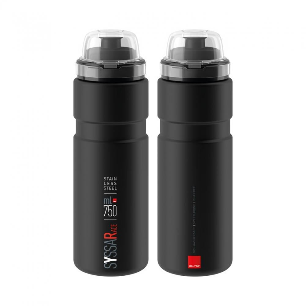 Elite Trinkflasche Syssa Race 750 ml schwarz matt Edelstahl