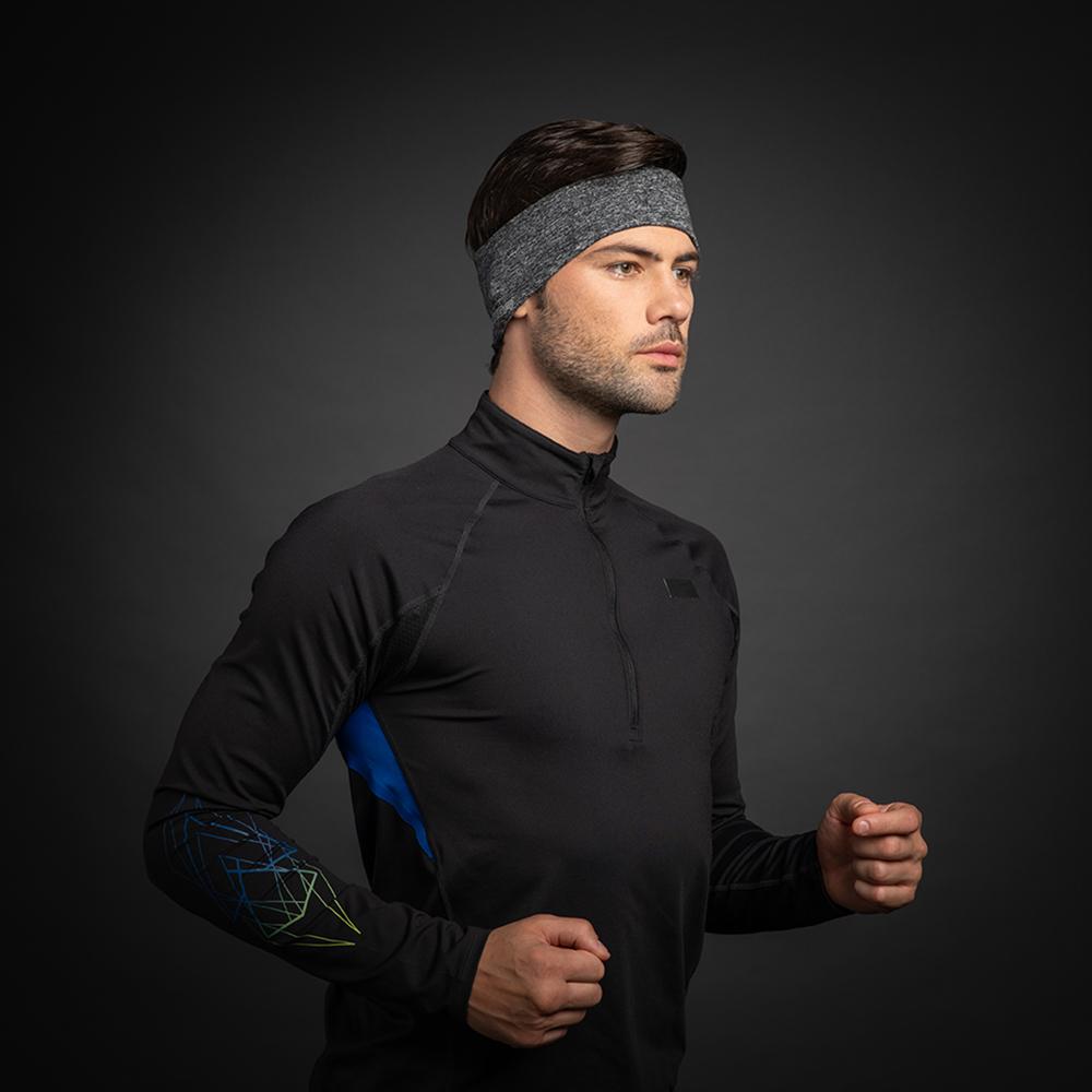 CHIBA Stirnband Pro Man - L/XL, hellgrau, Thermostretch, reflektierend