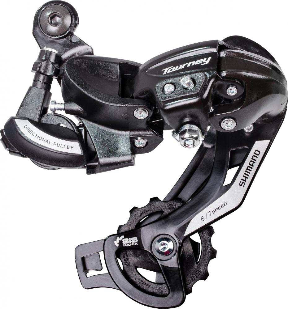 Shimano Tourney RD-TY500 Schaltwerk 6/7-fach, Langarm für Direktmontage, schwarzes Fahrrad-Schaltwerk.