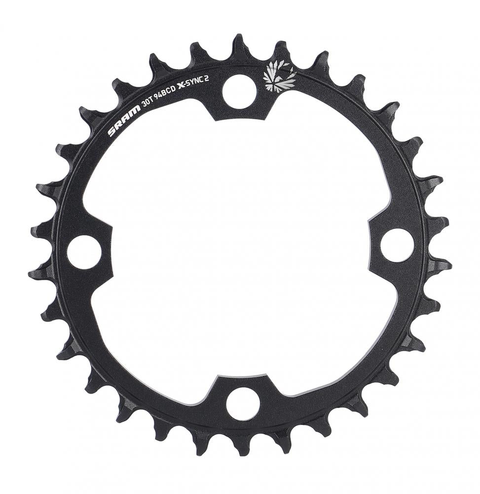 Schwarzes SRAM X-Sync E-MTB Kettenblatt 30T 94 BCD für präzise Kraftübertragung.