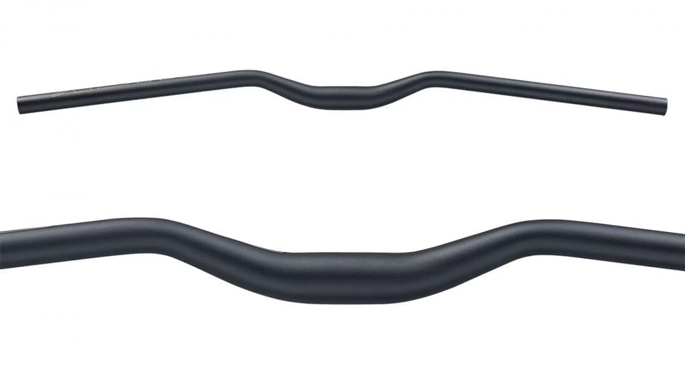 Zwei schwarze Ritchey Comp Trail Low Rizer Lenker aus 6061 Aluminium, 31,8x800mm, 20mm Rise.