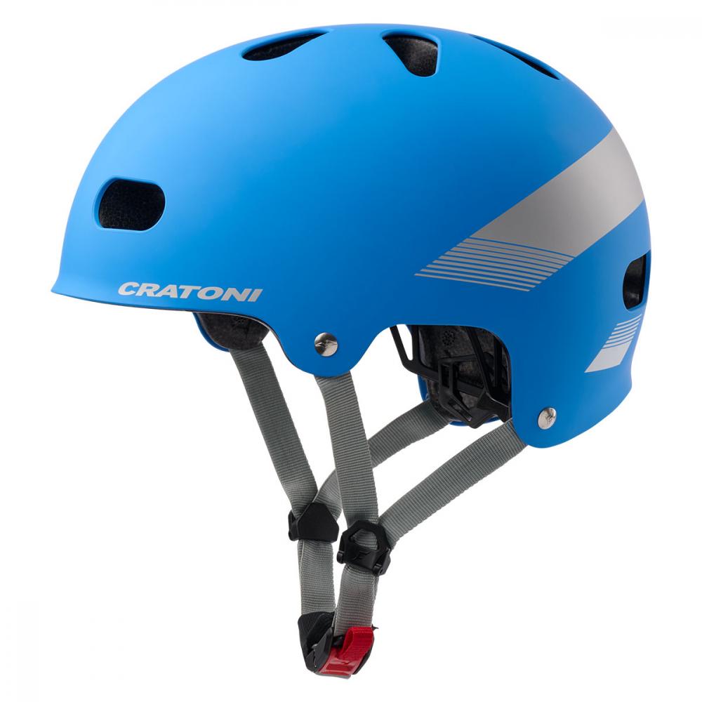 Cratoni Fahrradhelm C-Mate Jr. Junior blue-grey metallic matt Größe S-M ( 54-58cm)