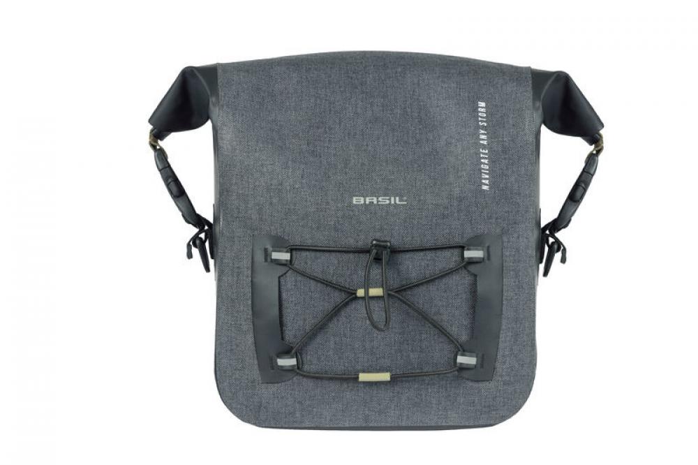 Basil Lenkertasche Navigator Storm KF schwarz 11 Liter - Wasserdichte Fahrradtasche mit KlickFix-System - City-Tasche