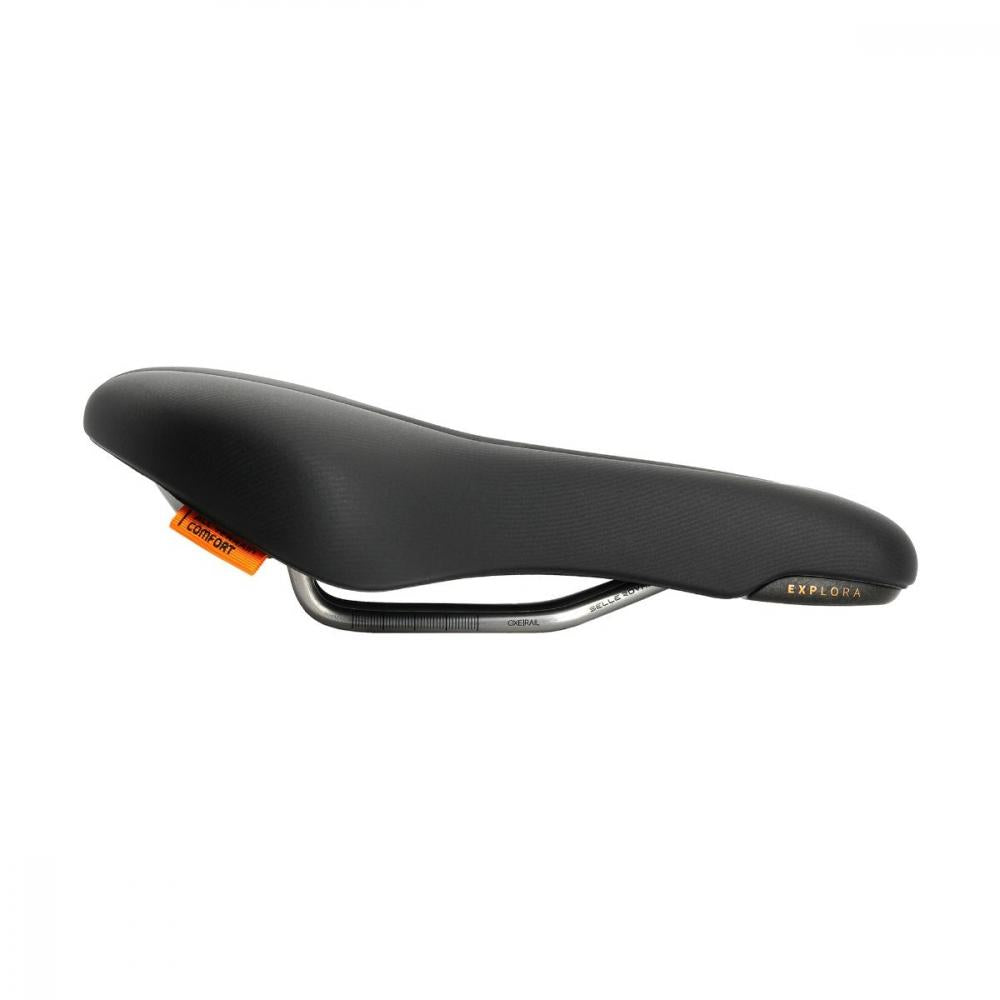 Schwarzer Selle Royal Explora Moderate Unisex Fahrradsattel mit Royalgel, ergonomisch für Trekking & 60° Sitzposition.
