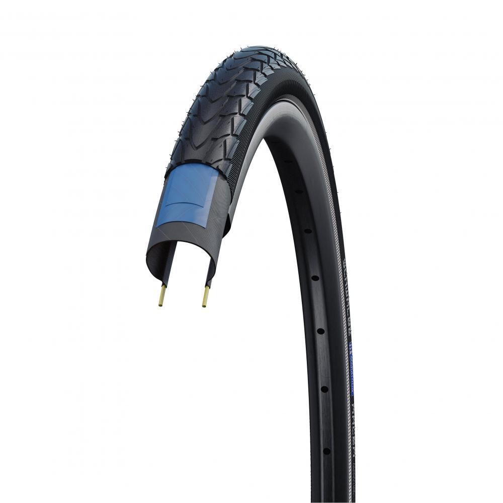 Schwalbe Marathon Racer 2x HS429 28x1.35 Drahtreifen, leichtester Marathon mit RaceGuard Pannenschutz, SpeedGrip-Compound, LiteSkin-Seitenwand, Reflexstreifen, ETRTO 35-622